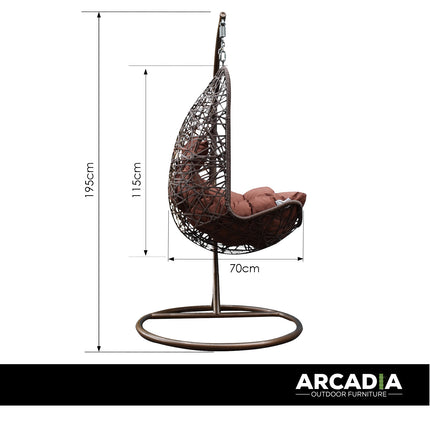 Arcadia Furniture Egg Chair - Brown and Coffee-1951134907065569284