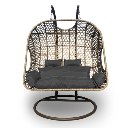 Arcadia Furniture 2 Seater Rocking Egg Chair - Oatmeal and Grey-1951134907258507264