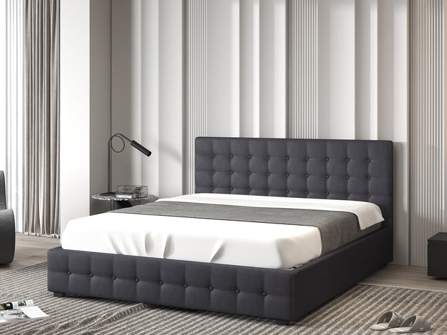 Milano Decor Eden Gas Lift Bed - Dark Grey - King Single-1951134897431252993