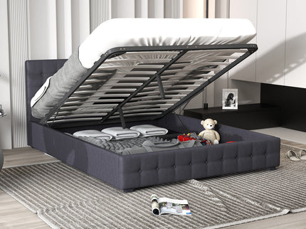 Milano Decor Eden Gas Lift Bed - Dark Grey - King Single-1917365878555545603