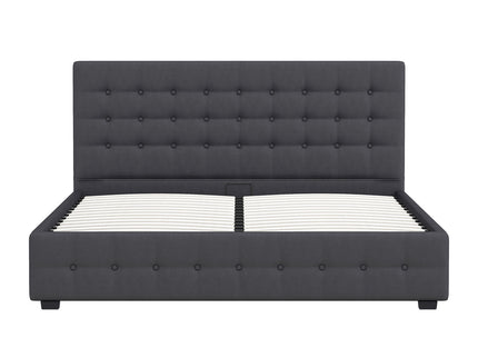 Milano Decor Eden Gas Lift Bed - Dark Grey - Queen-1917365878706540550