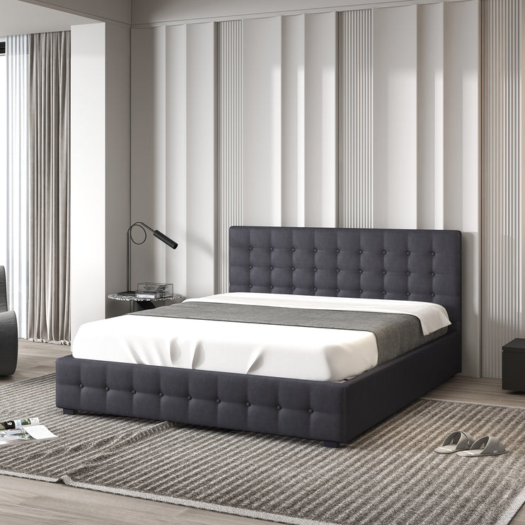 Milano Decor Eden Gas Lift Bed - Dark Grey - King-1951134898052009985