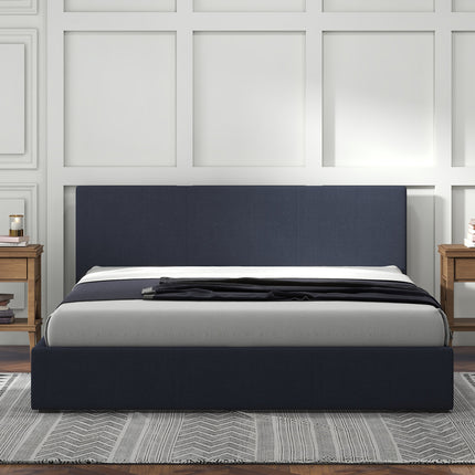 Milano Luxury Gas Lift Bed with Headboard (Model 1) - Charcoal No.35 - Queen-1951134898458857477