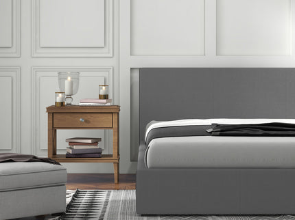 Milano Luxury Gas Lift Bed with Headboard (Model 1) - Grey No.28 - King-1917365879453126660