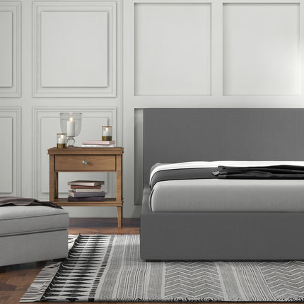 Milano Luxury Gas Lift Bed with Headboard (Model 1) - Grey No.28 - King-1951134898937008132