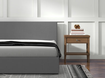 Milano Luxury Gas Lift Bed with Headboard (Model 1) - Grey No.28 - King-1917365879453126661