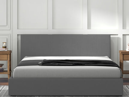 Milano Luxury Gas Lift Bed with Headboard (Model 1) - Grey No.28 - King-1917365879453126662