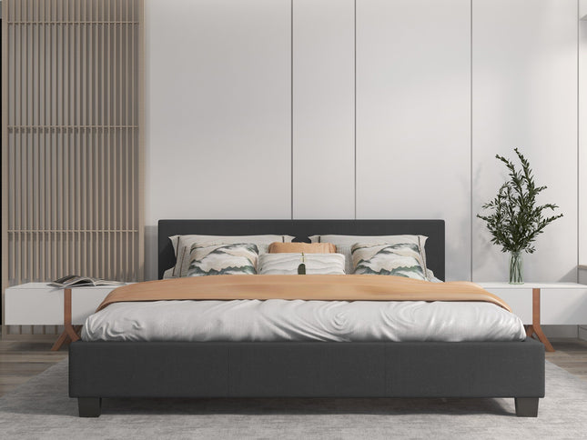 Milano Sienna Luxury Bed with Headboard (Model 2) - Charcoal No.35 - Single-1951134899348049921