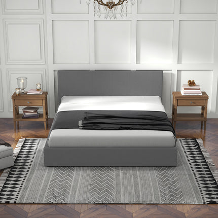 Milano Sienna Luxury Bed with Headboard (Model 2) - Grey No.28 - King Single-1951134899591319555