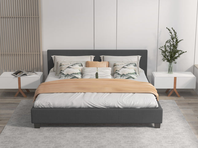 Milano Sienna Luxury Bed with Headboard (Model 2) - Charcoal No.35 - King-1951134900224659458