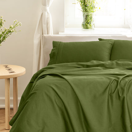 Royal Comfort - Balmain 1000TC Bamboo cotton Sheet Sets (Queen) - Olive-1951134877722218496