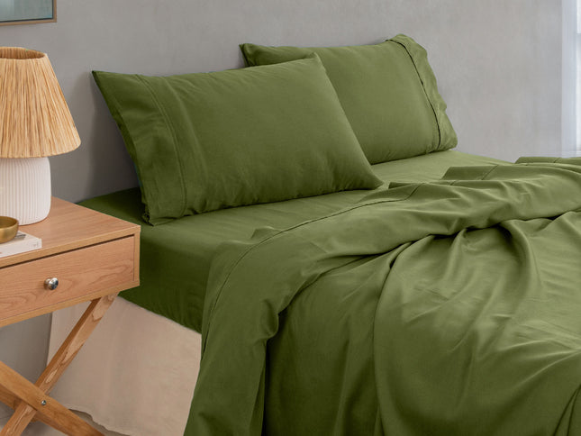 Royal Comfort - Balmain 1000TC Bamboo cotton Sheet Sets (Queen) - Olive-1951134877722218497