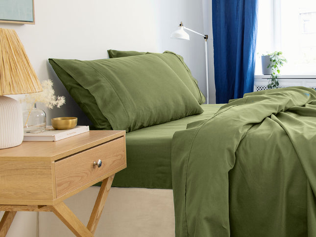 Royal Comfort - Balmain 1000TC Bamboo cotton Sheet Sets (Queen) - Olive-1951134877722218498