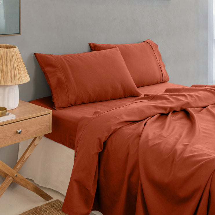 Royal Comfort - Balmain 1000TC Bamboo cotton Sheet Sets (King) - Cinnamon-1951134878531719169