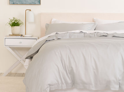 Royal Comfort - Balmain 1000TC Bamboo cotton Quilt Cover Sets (Queen) - Cool Grey-1951134829844238336