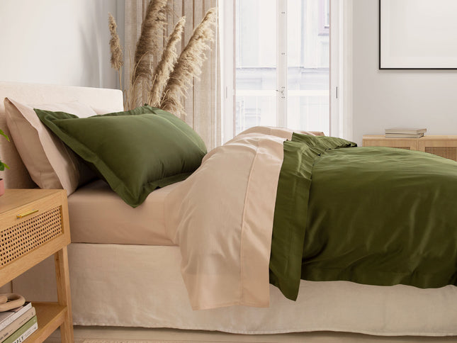 Royal Comfort - Balmain 1000TC Bamboo cotton Quilt Cover Sets (King) - Olive-1951134830389497858