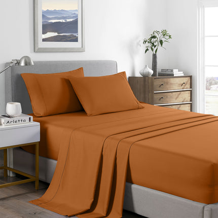 Royal Comfort Bamboo Cooling 2000TC Sheet Set Queen - Rust-1951134879488020480