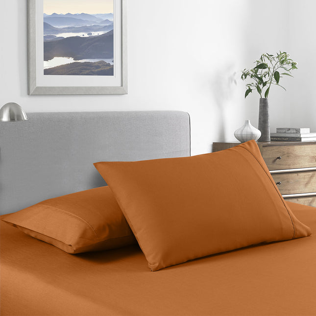 Royal Comfort Bamboo Cooling 2000TC Sheet Set Queen - Rust-1951134879488020481
