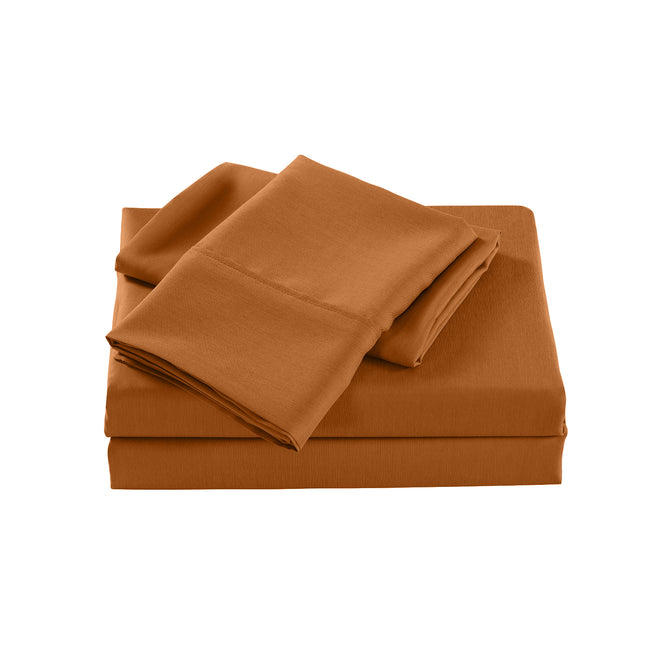 Royal Comfort Bamboo Cooling 2000TC Sheet Set Queen - Rust-1951134879488020482