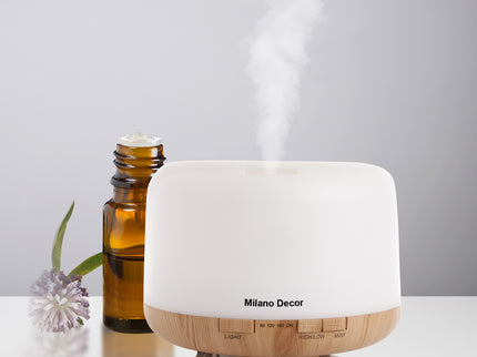 Milano Decor 500ml Aroma Mood Light Diffuser - Light Wood-1889884791629811712