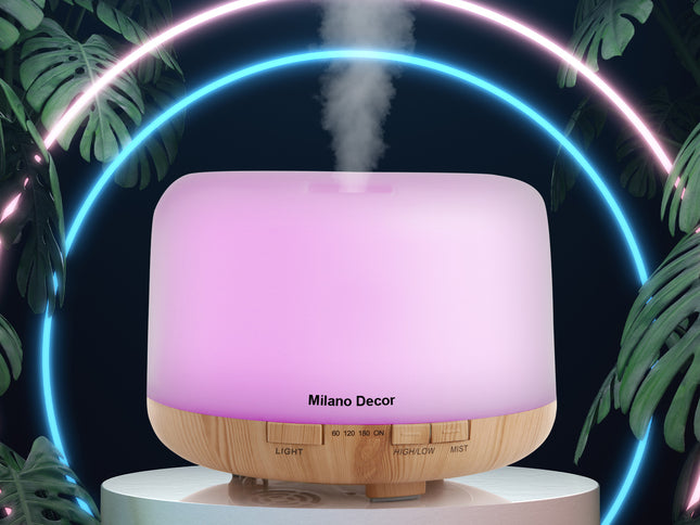 Milano Decor 500ml Aroma Mood Light Diffuser - Light Wood-1951134807115304961