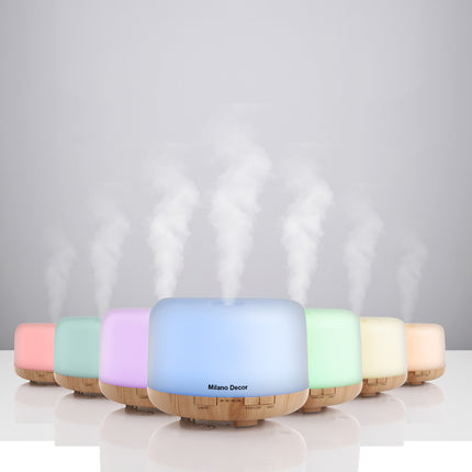 Milano Decor 500ml Aroma Mood Light Diffuser - Light Wood-1951134807115304962