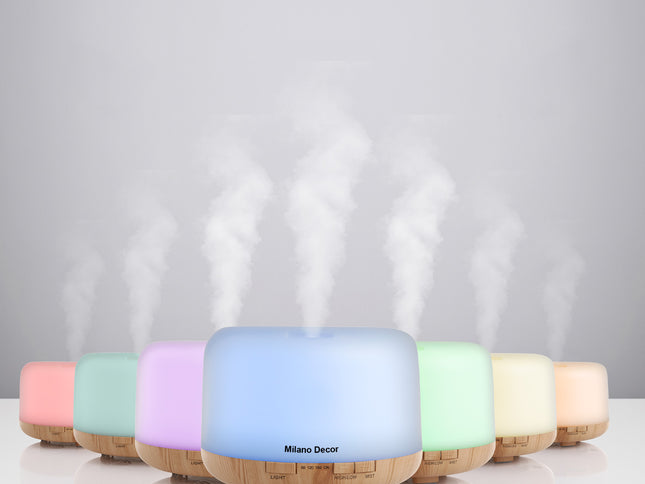 Milano Decor 500ml Aroma Mood Light Diffuser - Light Wood-1951134807115304962