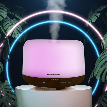Milano Decor 500ml Aroma Mood Light Diffuser - Dark Wood-1951134807299854337