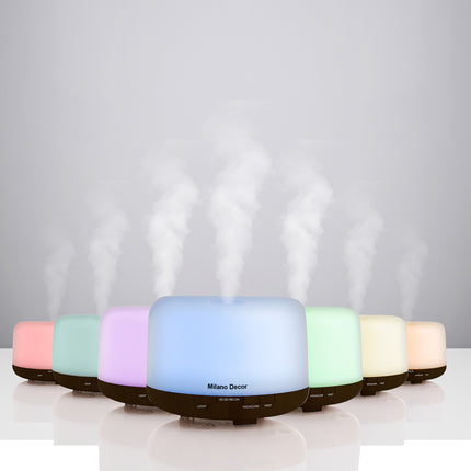 Milano Decor 500ml Aroma Mood Light Diffuser - Dark Wood-1951134807299854338