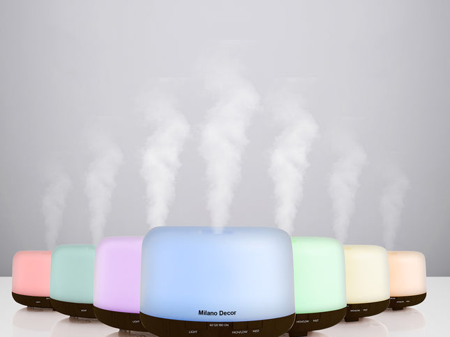 Milano Decor 500ml Aroma Mood Light Diffuser - Dark Wood-1951134807299854338