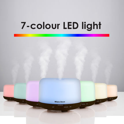 Milano Decor 500ml Aroma Mood Light Diffuser - Dark Wood-1951134807299854342