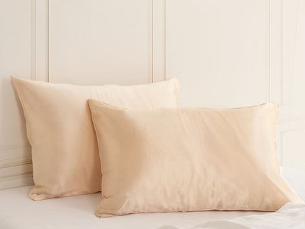 SILK PILLOW CASE TWIN PACK - SIZE: 51X76CM - Champagne Pink-1889884799687069696