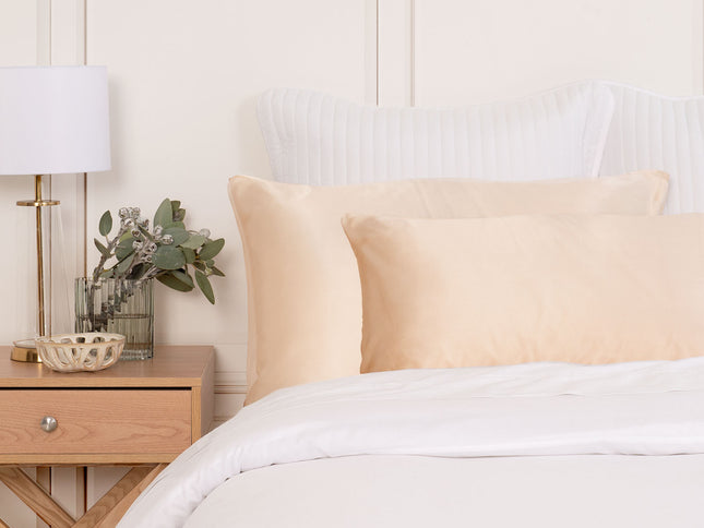 SILK PILLOW CASE TWIN PACK - SIZE: 51X76CM - Champagne Pink-1889884799687069697