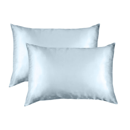 SILK PILLOW CASE TWIN PACK - SIZE: 51X76CM - Soft Blue-1951134815088676868