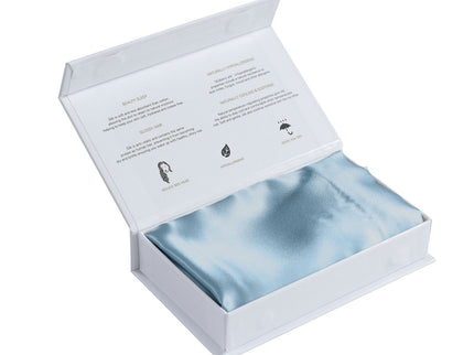 SILK PILLOW CASE TWIN PACK - SIZE: 51X76CM - Soft Blue-1889884799993253893