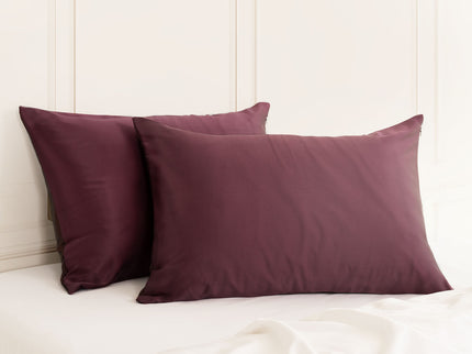 SILK PILLOW CASE TWIN PACK - SIZE: 51X76CM? - Malaga Wine-1889884800144248832