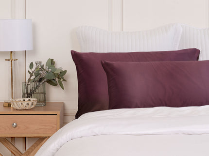SILK PILLOW CASE TWIN PACK - SIZE: 51X76CM? - Malaga Wine-1889884800144248833