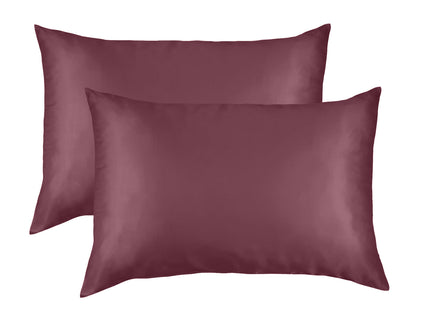 SILK PILLOW CASE TWIN PACK - SIZE: 51X76CM? - Malaga Wine-1889884800144248836