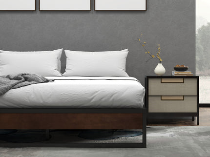 Sorrento Metal and Wood bed base - Single-1897053488186265603