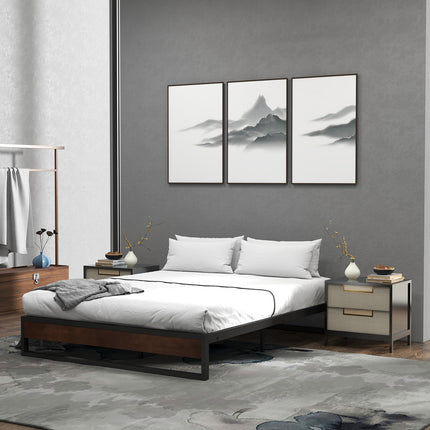 Sorrento Metal and Wood bed base - King Single-1951134902435057671