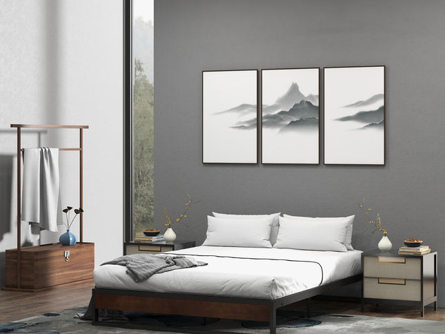 Sorrento Metal and Wood bed base - King-1951134903085174785