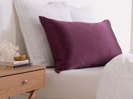 Pure Silk Pillow Case by Royal Comfort (Single Pack) - Malaga Wine-1889884800605622272