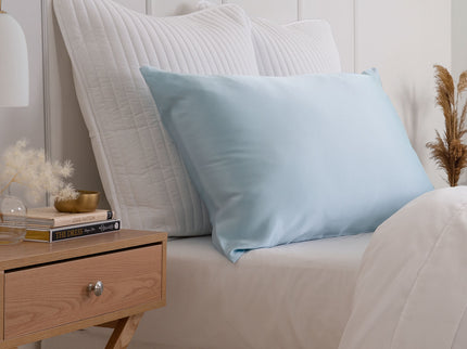 Pure Silk Pillow Case by Royal Comfort (Single Pack) - Soft Blue-1889884800928583680