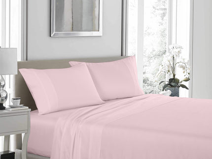 Royal Comfort - 1200TC Ultrasoft 4 Pc Sheet Set - Queen - Soft Pink-1899951221347848193