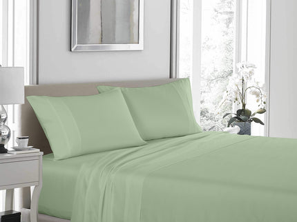 Royal Comfort - 1200TC Ultrasoft 4 Pc Sheet Set - King - Sage Green-1889884876832903169