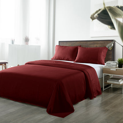 Royal Comfort Blended Bamboo Sheet Set Malaga Wine - Queen-1951134881874579456