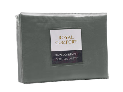 Royal Comfort Bamboo Blended Sheet & Pillowcases Set 1000TC Ultra Soft Bedding-1889884910328614915
