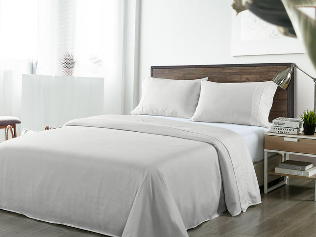 Royal Comfort Blended Bamboo Sheet Set Light Grey - Queen-1889884877587877888