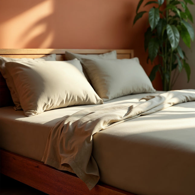 Royal Comfort Blended Bamboo Sheet Oatmeal - Queen-1951134882252066818