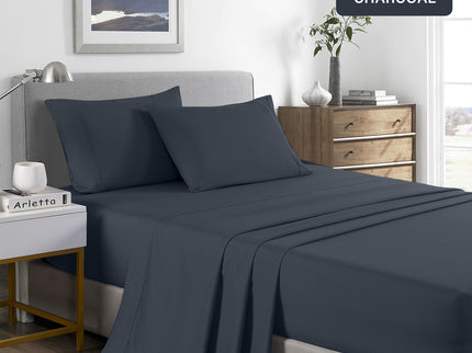 Royal Comfort Bamboo Cooling 2000TC Sheet Set - Single - Charcoal-1902483613287583748